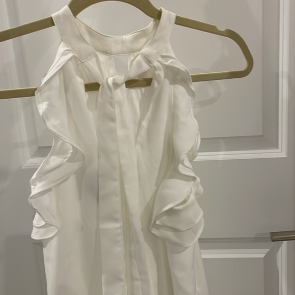 White Halter Ruffle Dress - Picture 3 of 4